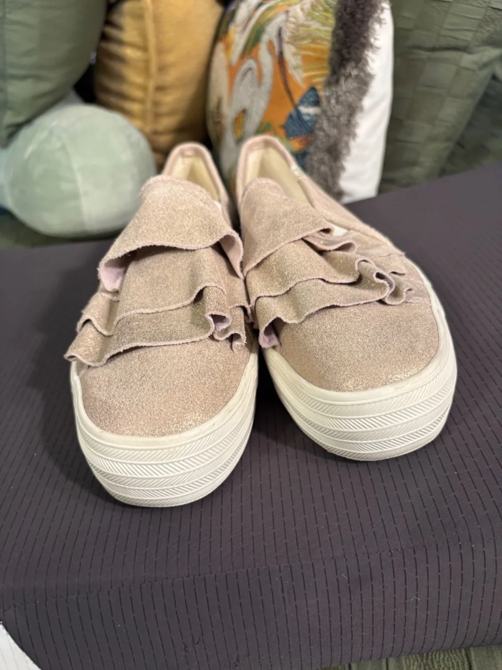 Keds Gold Ruffle Slip-on Shoes
